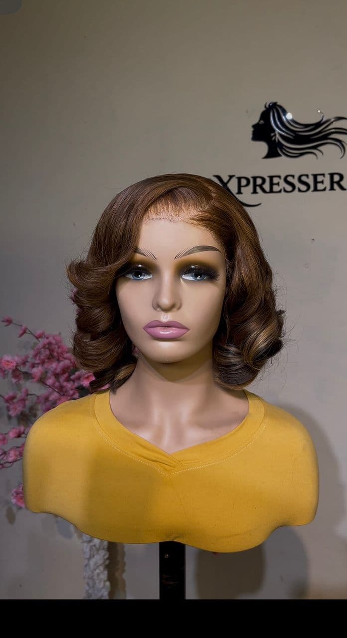 Brown wavy bob wig from Strands by HX